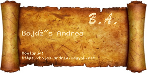Bojás Andrea névjegykártya