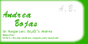 andrea bojas business card